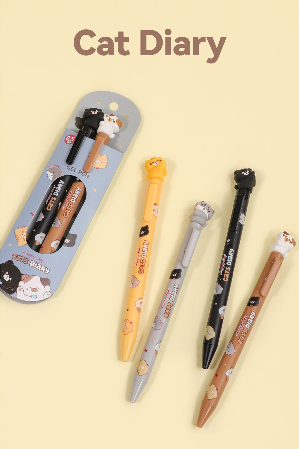 Cat Diary Sharing Pen - Black Ink