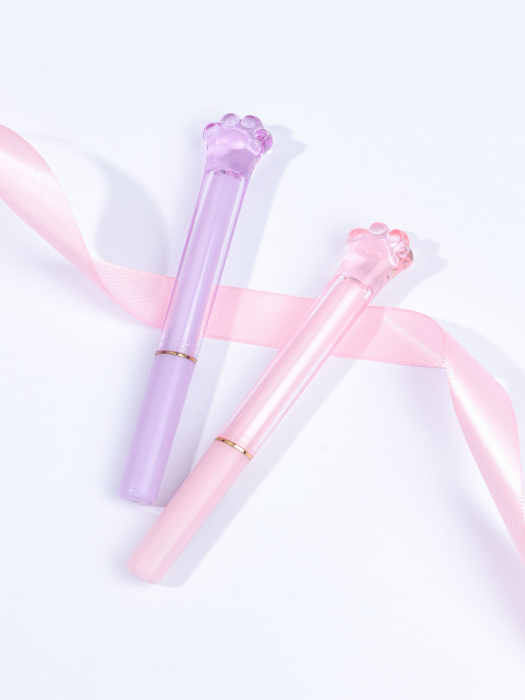 Crystal Lucky Cat Paw Lipstick Pen - Black Ink
