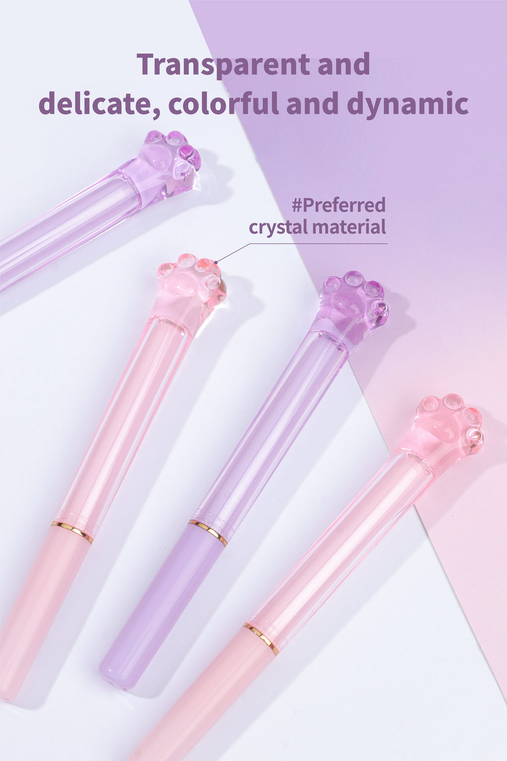 Crystal Lucky Cat Paw Lipstick Pen - Black Ink