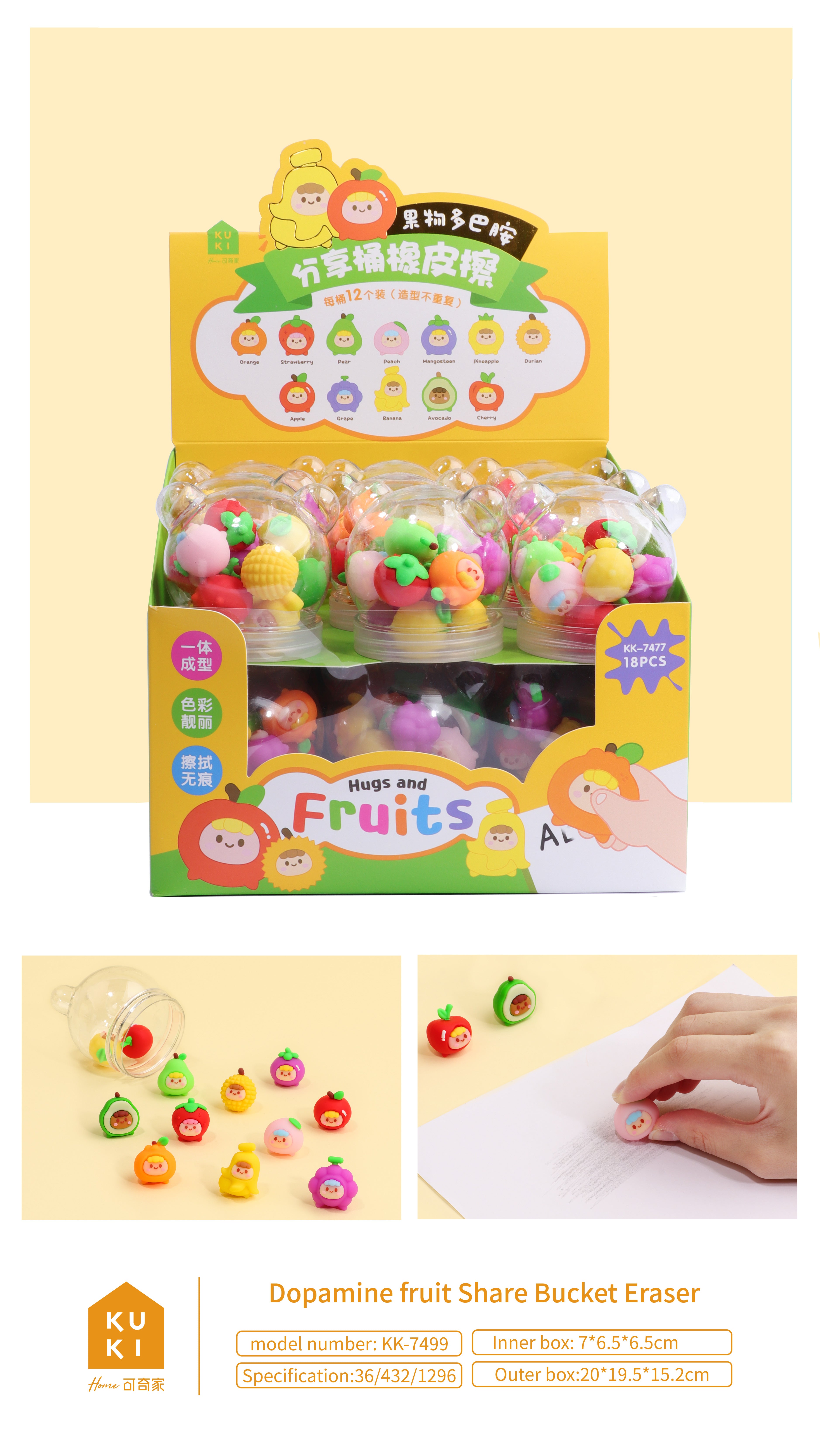 Fruit Dopamine Barrel Eraser