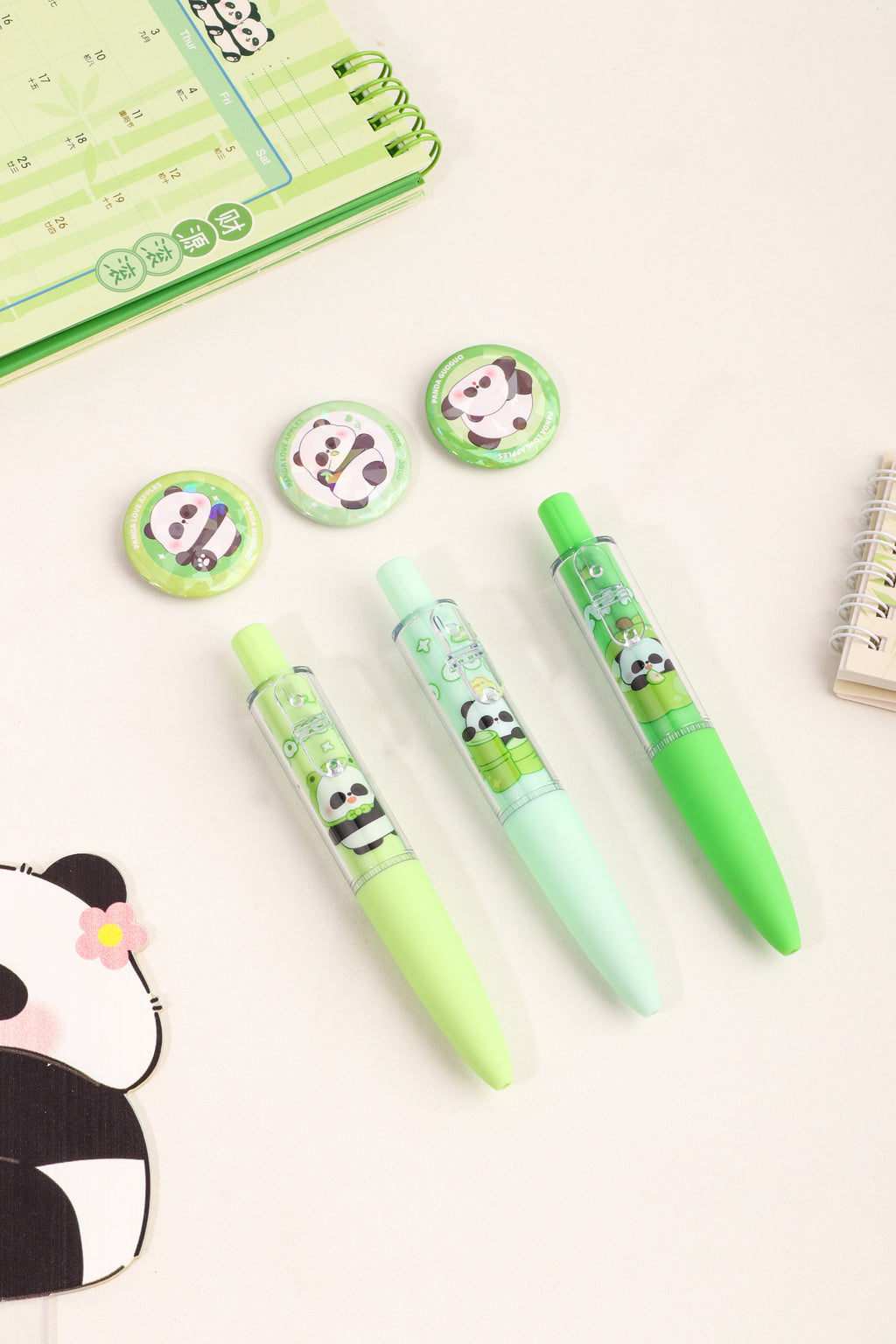 Diligent Panda Badge Pen - Black Ink