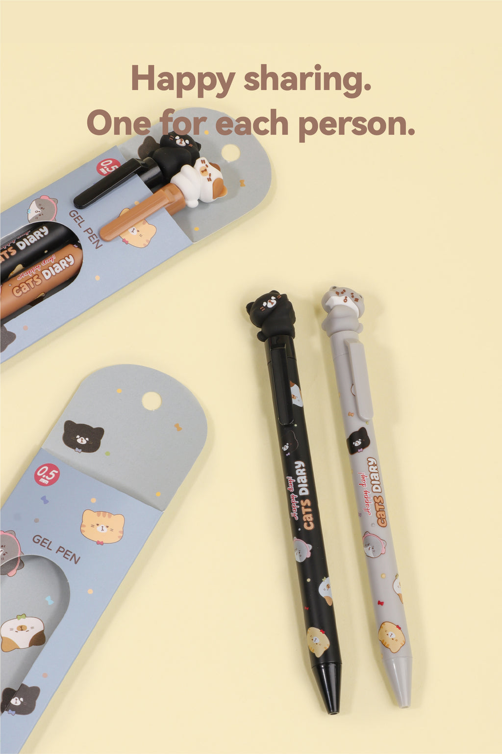 Cat Diary Sharing Pen - Black Ink
