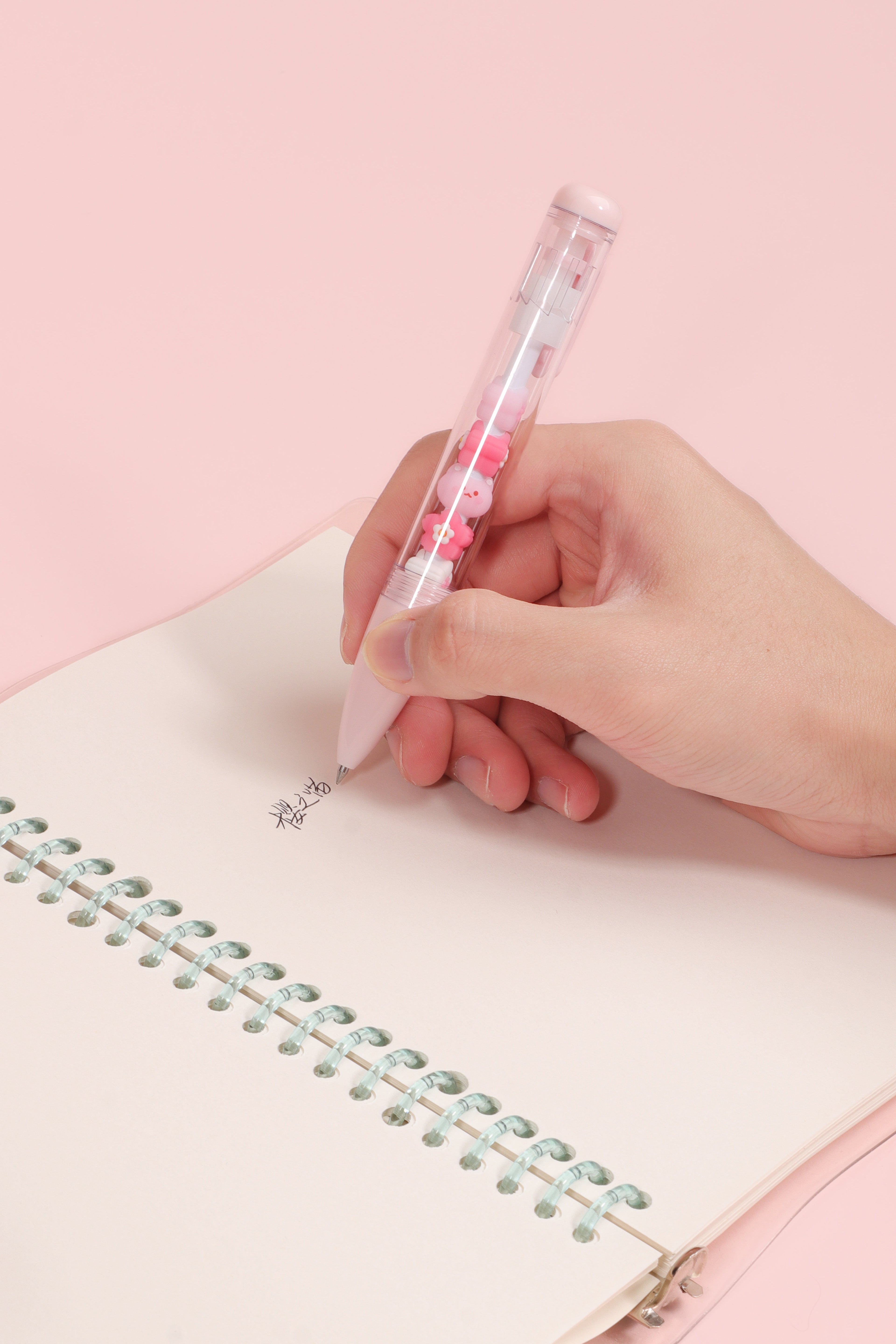 Sakura Cat String Pen - Black Ink