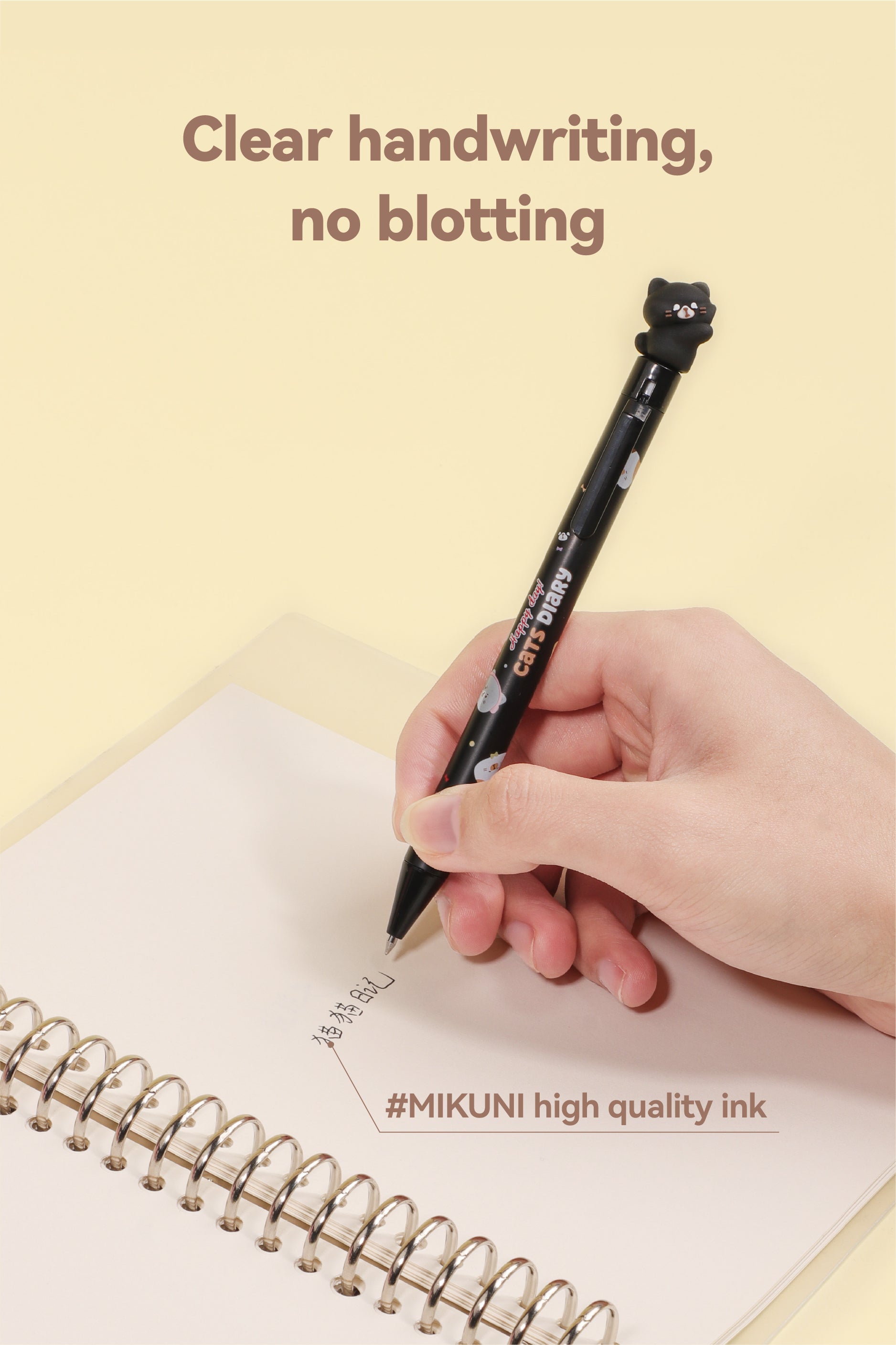 Cat Diary Sharing Pen - Black Ink