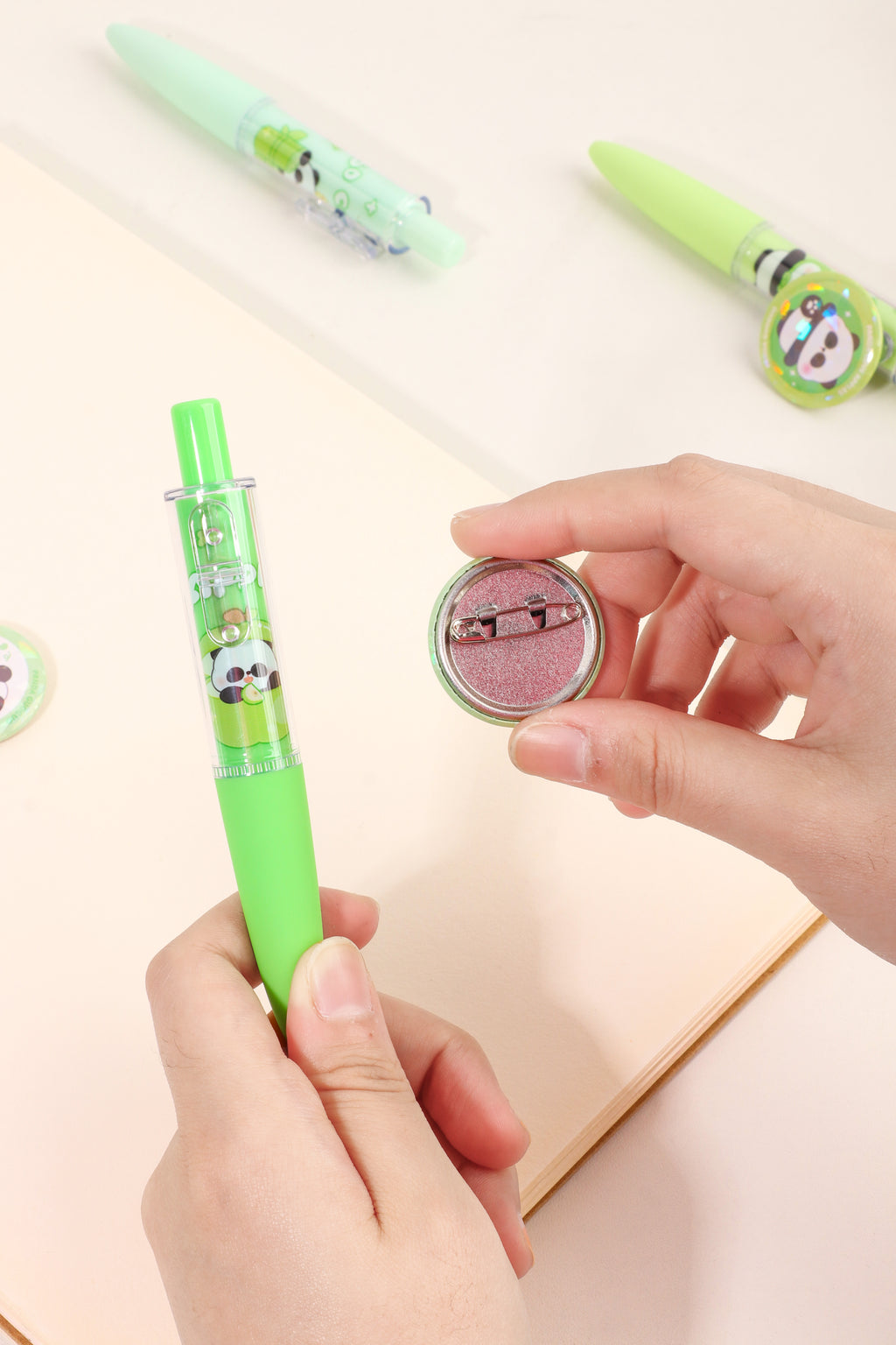 Diligent Panda Badge Pen - Black Ink