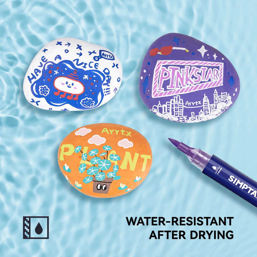 Arrtx Simptap Acrylic Markers 24 Colors Top Valve Action Paint Markers