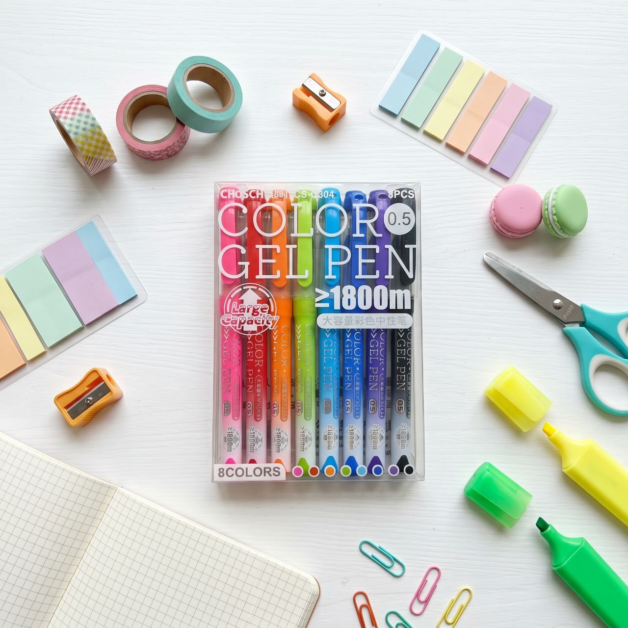 Color Gel Pen Set - 8 Colors
