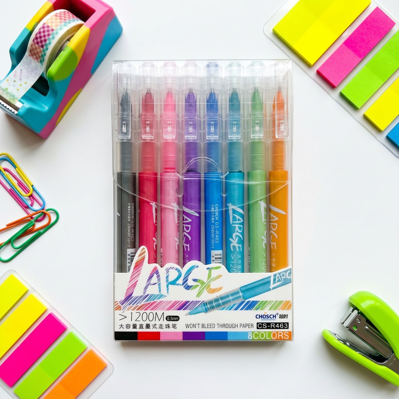Large Capacity Gel Pen Set - 8 Colors