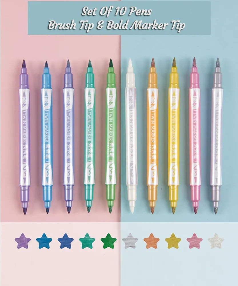 Metallic Twin Marker Set – 10 Colors