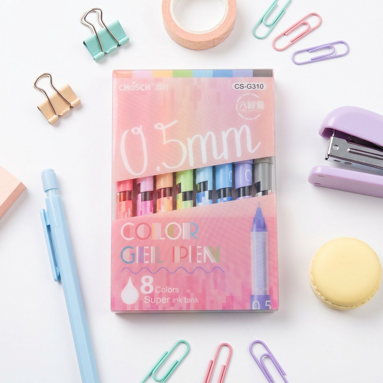 Color Gel Pen Set - 8 Colors (Pink Edition)