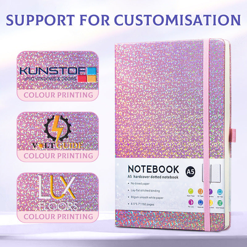 Glitter A5 Hardcover Notebook – 192 Pages