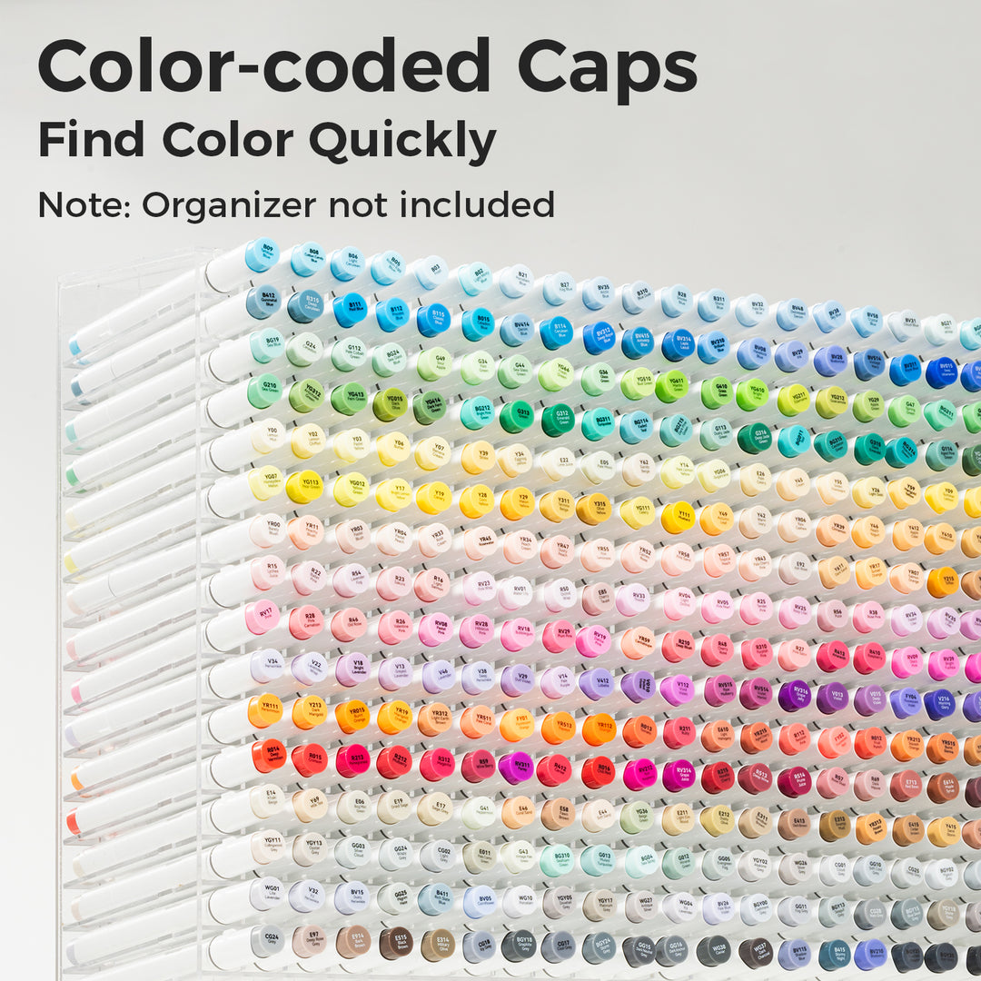 Ohuhu Honolulu 320 Colors Dual Tips Alcohol Art Markers (New Color Codes)