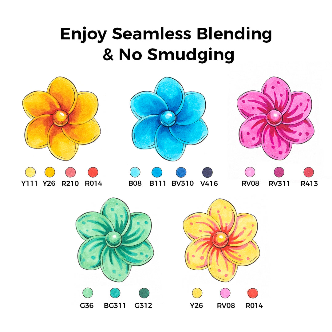 Ohuhu Honolulu 320 Colors Dual Tips Alcohol Art Markers (New Color Codes)