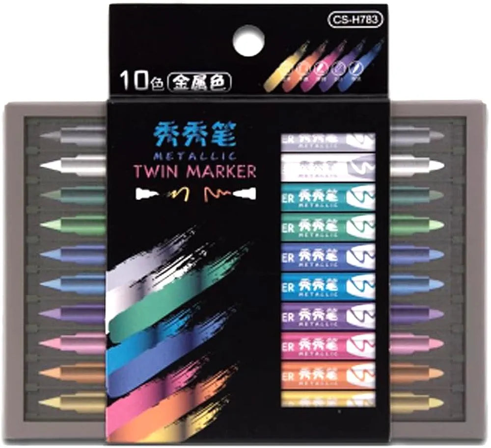 Metallic Twin Marker Set – 10 Colors