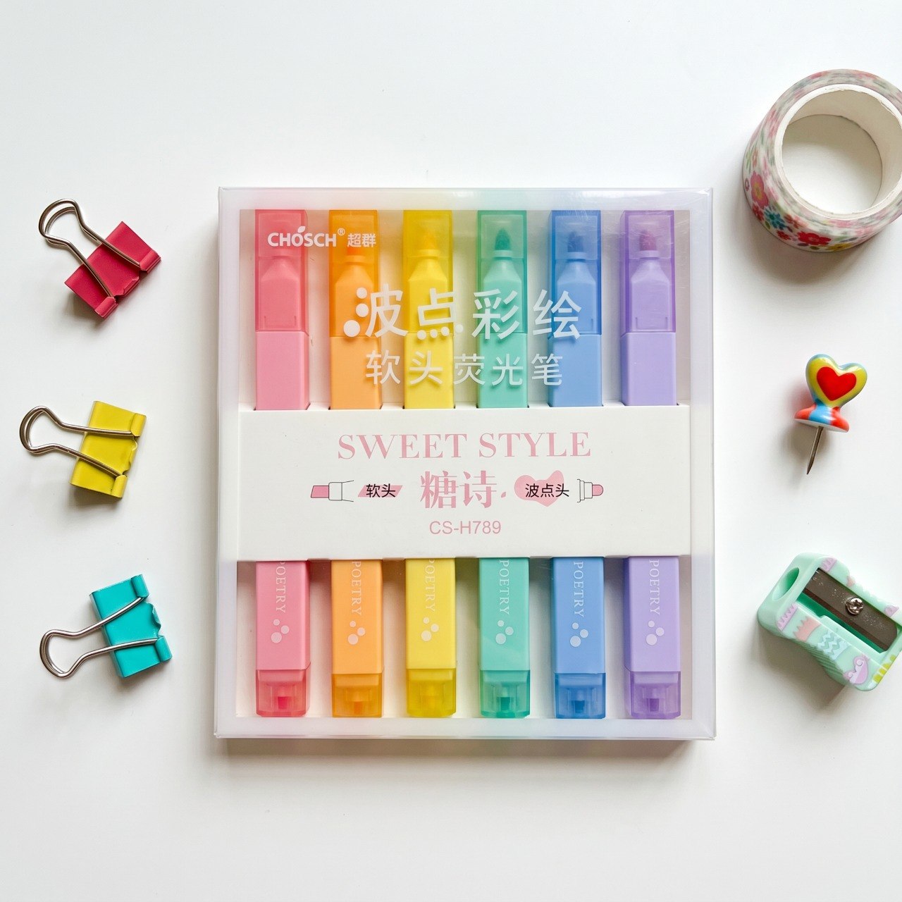 Pastel Sweet Style Highlighter Set – 6 Colors