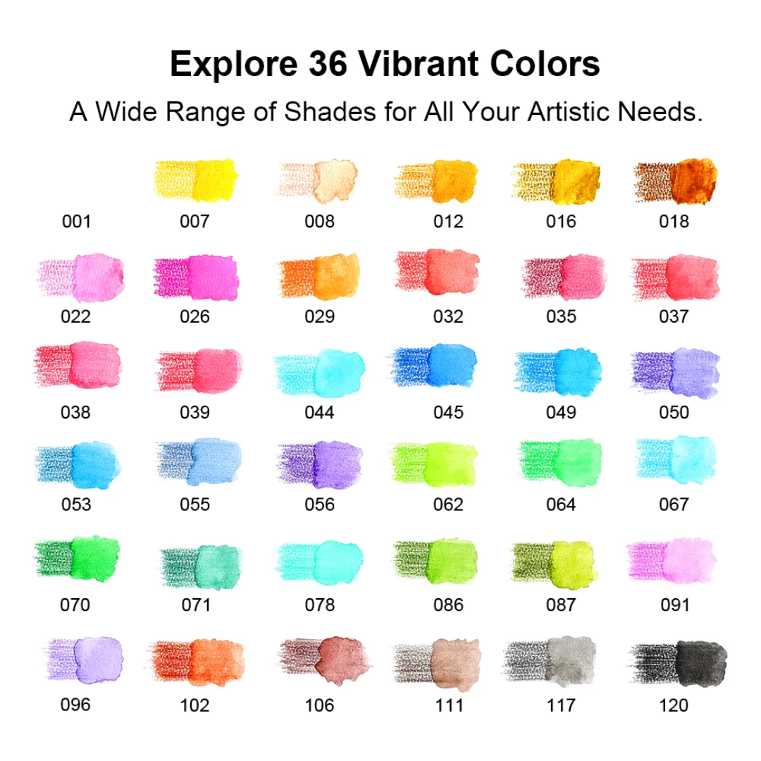 KALOUR Watercolor Colored Pencils – 36 Colors