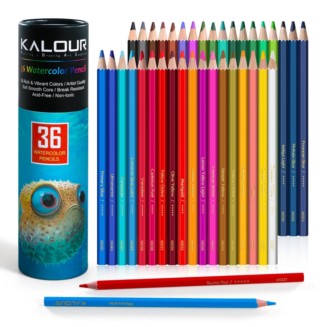 KALOUR Watercolor Colored Pencils – 36 Colors