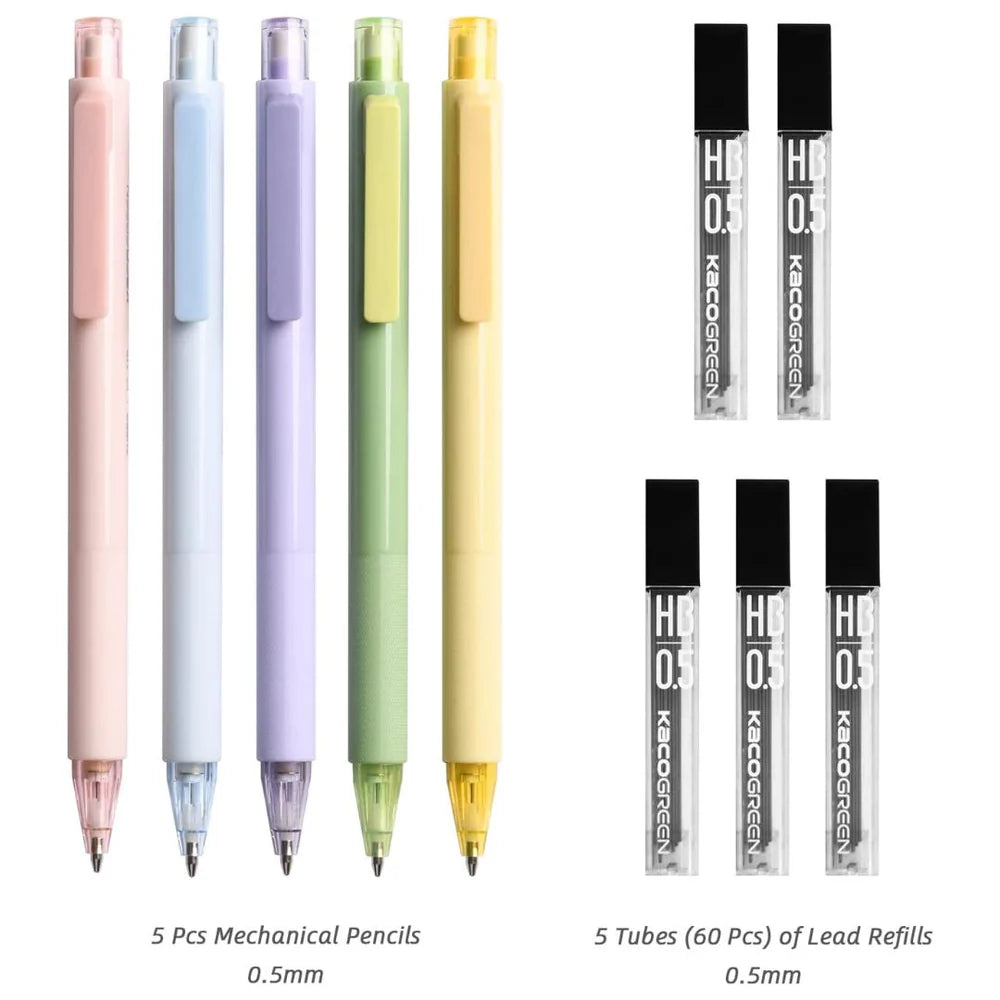 Kaco TURBO Mechanical Pencils with Tube HB Lead Refills